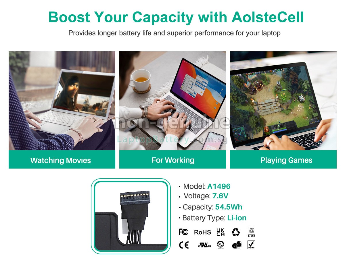 replacement Apple MacBook Air 13 inch A1466 (Mid 2013) battery