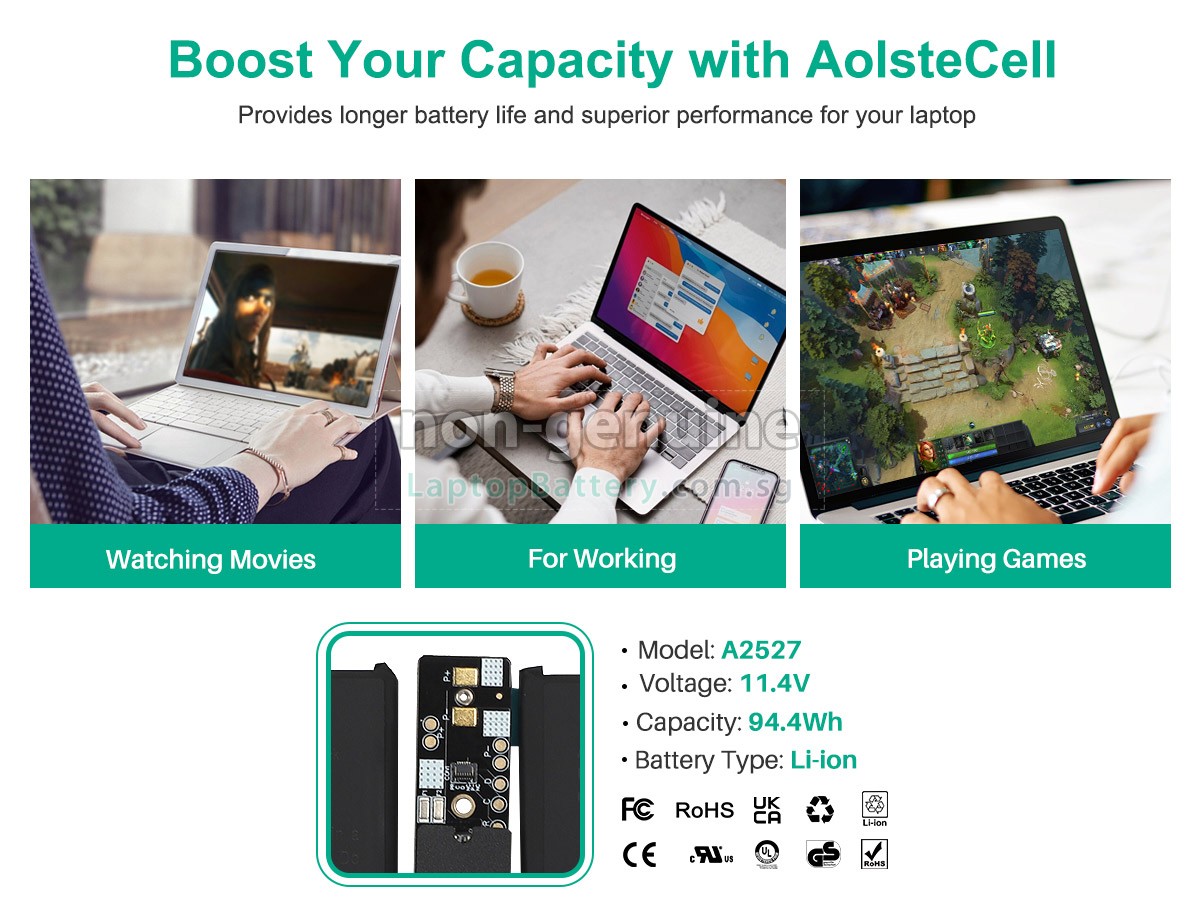 replacement Apple MacBook Pro 16-inch M1 MAX 10 CPU/24 GPU battery