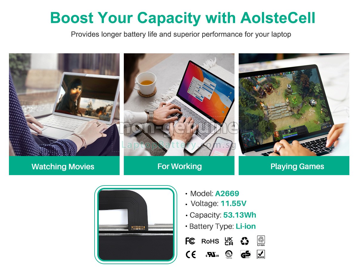 replacement Apple MacBook Air M2 2022 MLY33LL/A battery