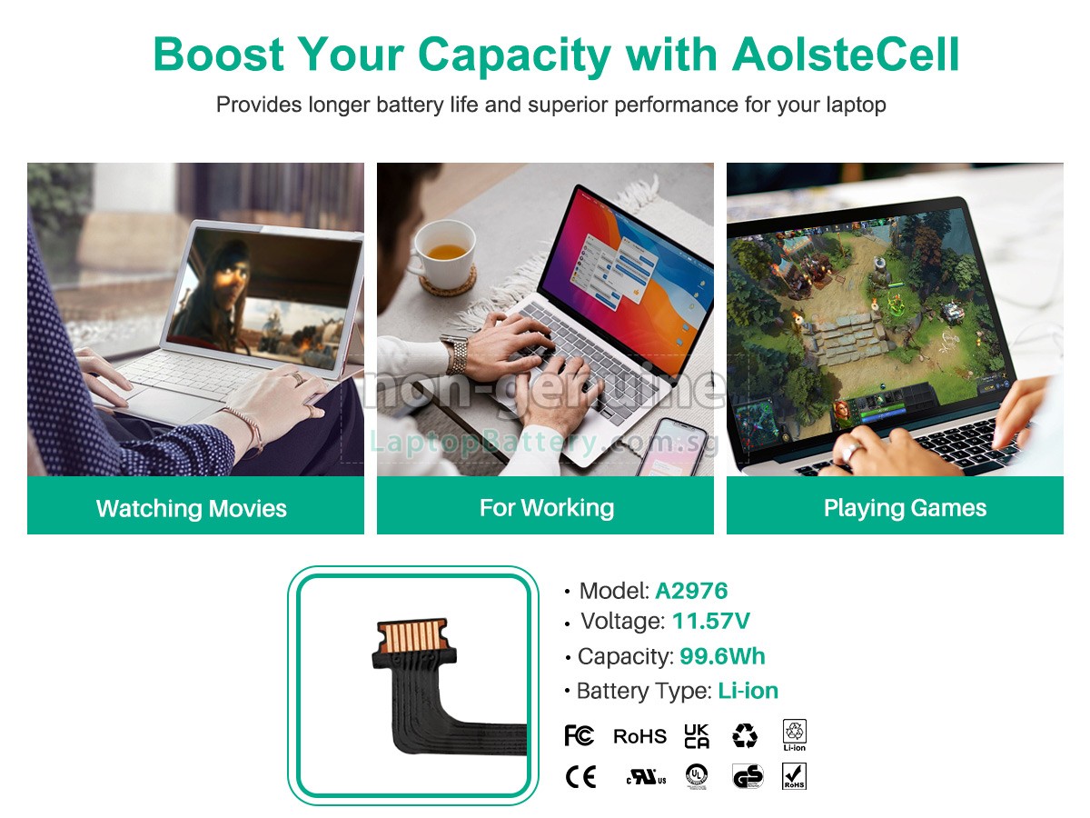 replacement Apple MacBook Pro 16-inch M3 MAX Late 2023 MRW33LL/A battery