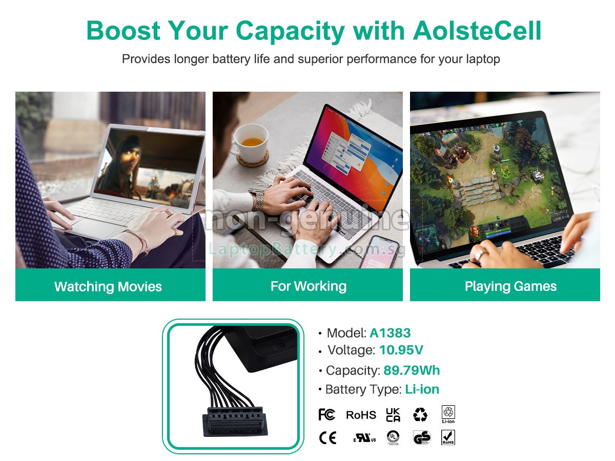 replacement Apple MacBook Pro 17 inch MC725B/A battery