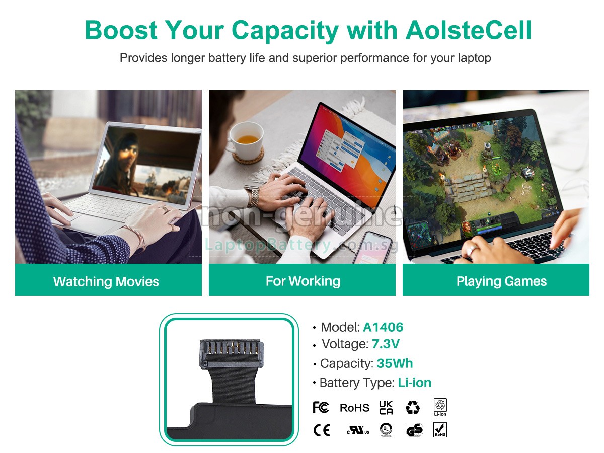 replacement Apple MacBook Air 11.6 inch MC969LL/A battery