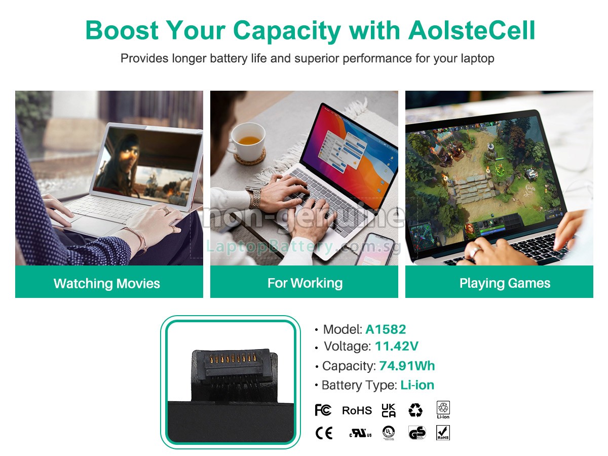 replacement Apple MacBook Pro 13.3 inch Retina MF842LL/A battery