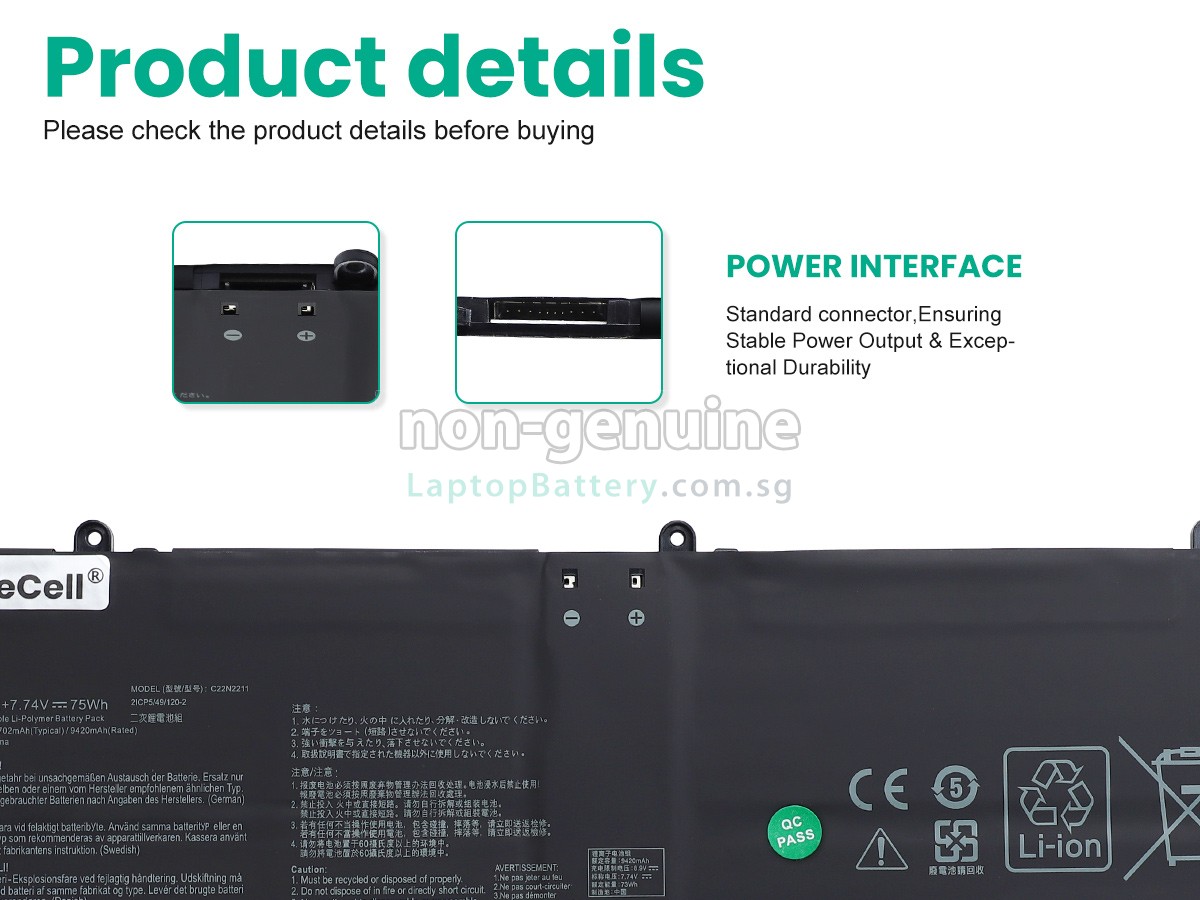replacement Asus ZenBook 14 OLED UX3405MA-QD889W battery