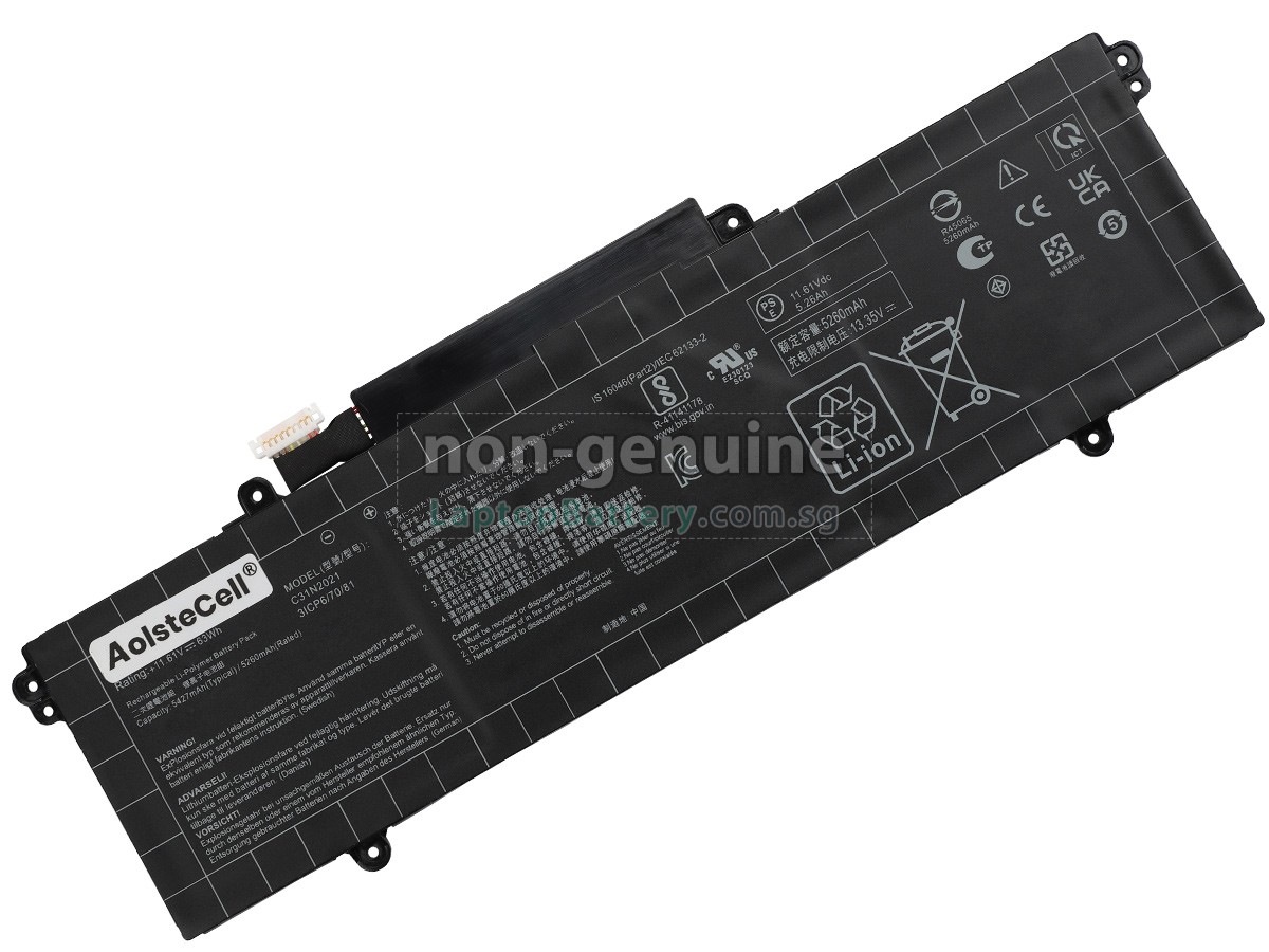 replacement Asus C31N2021(3ICP6/70/81) battery