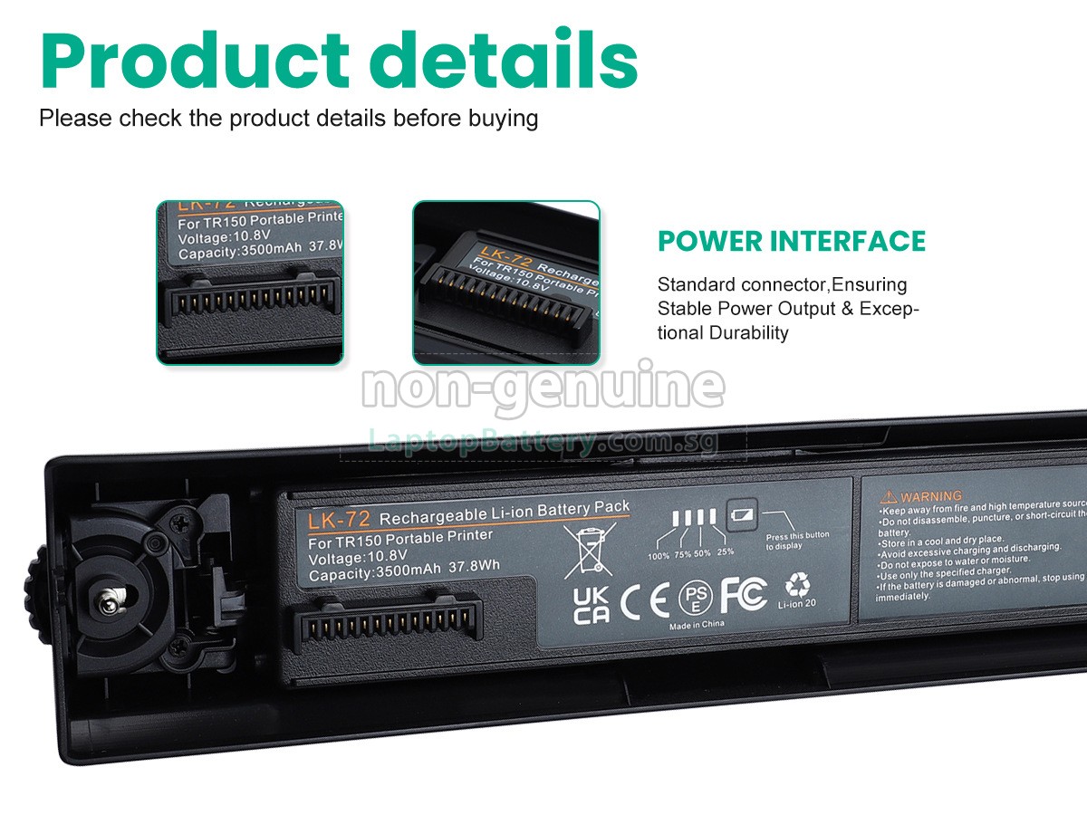 replacement Canon TR150 MOBILE PRINTER battery