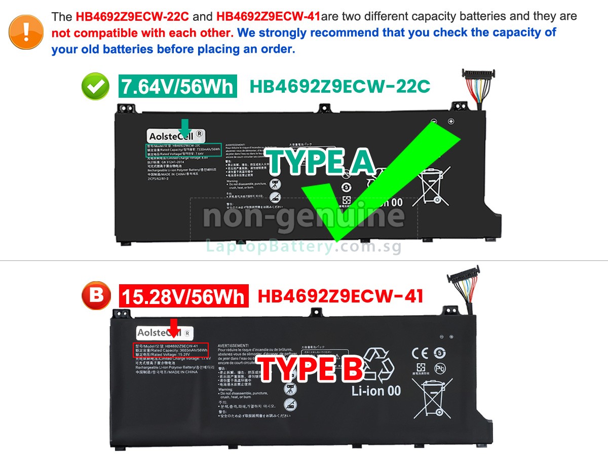 replacement Huawei MATEBOOK D 14-53010TVS battery