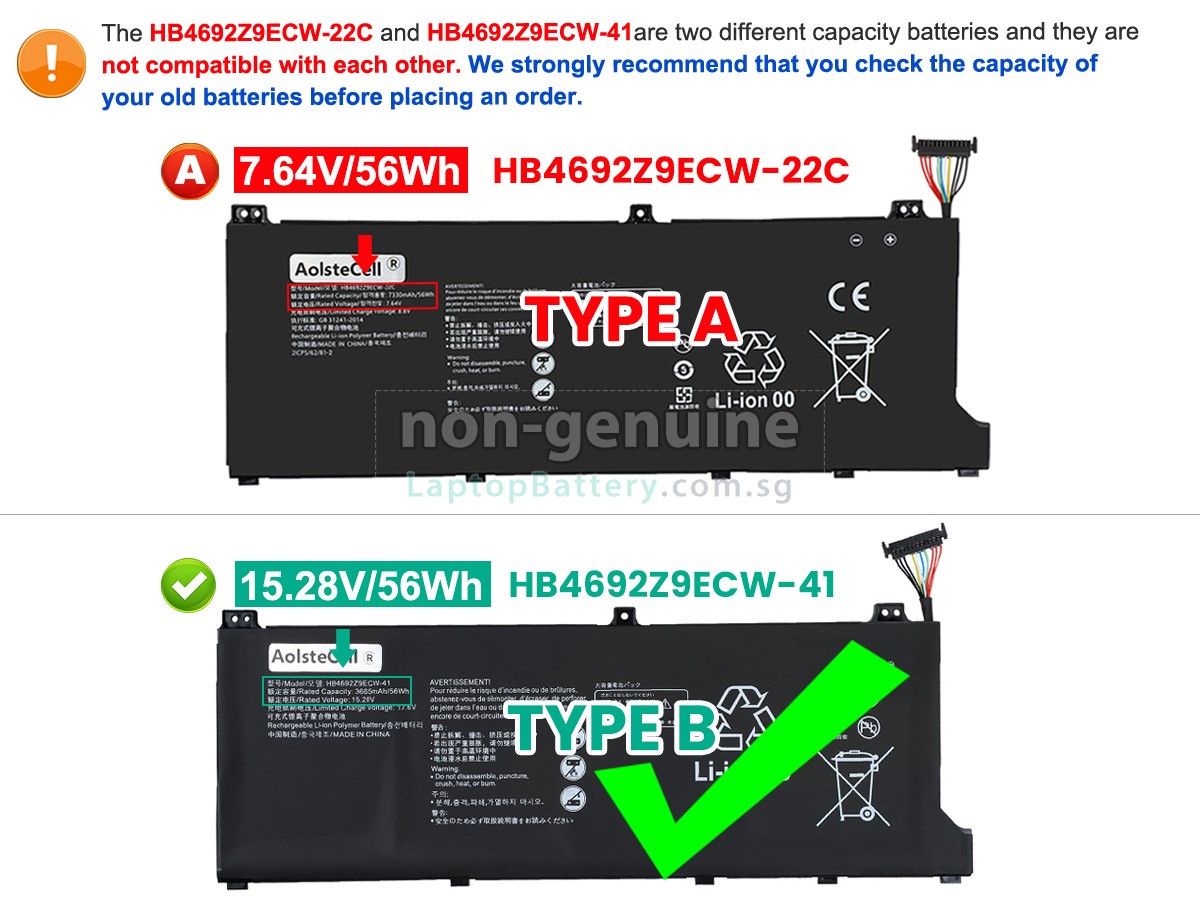 replacement Huawei MATEBOOK D 14-53010TVS battery