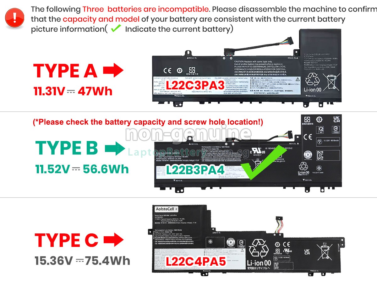 replacement Lenovo IdeaPad SLIM 5 16ABR8-82XG0054AR battery